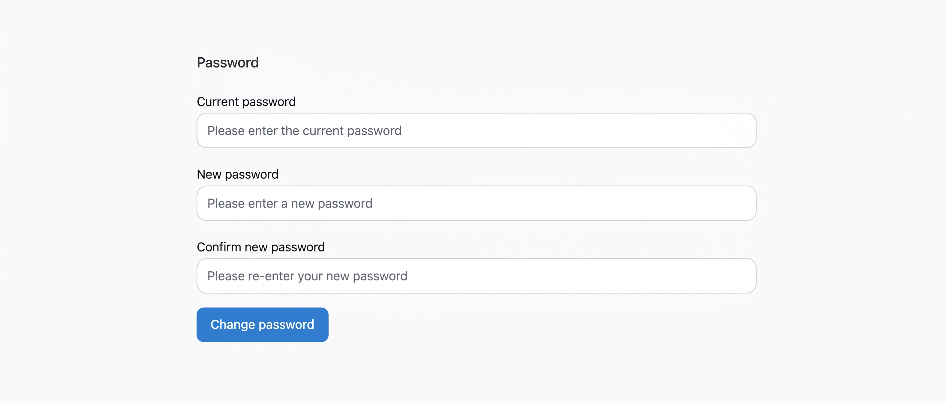 The change-password form