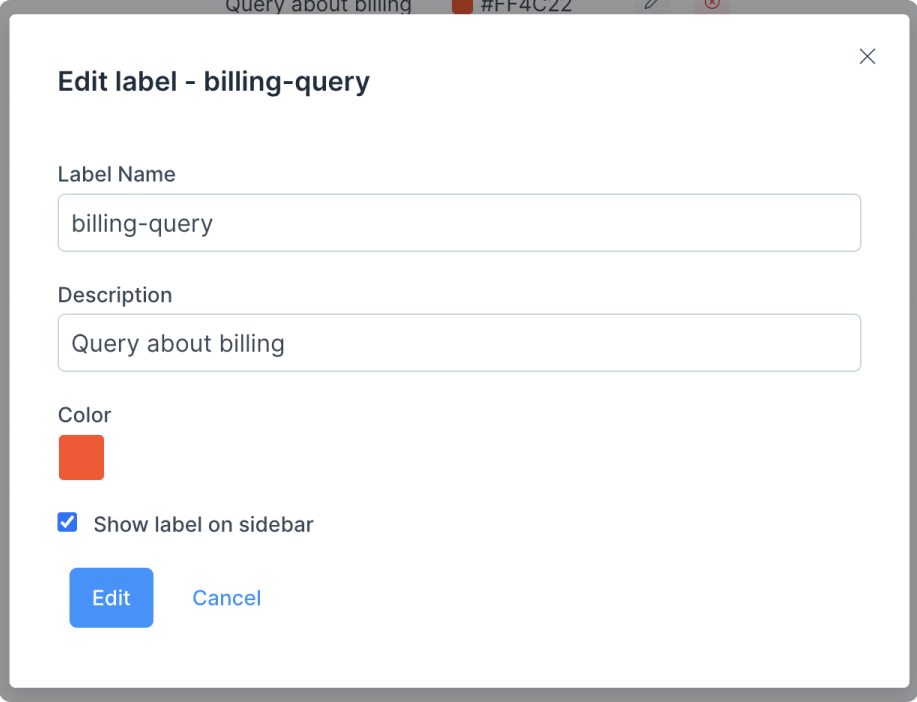 Edit a label