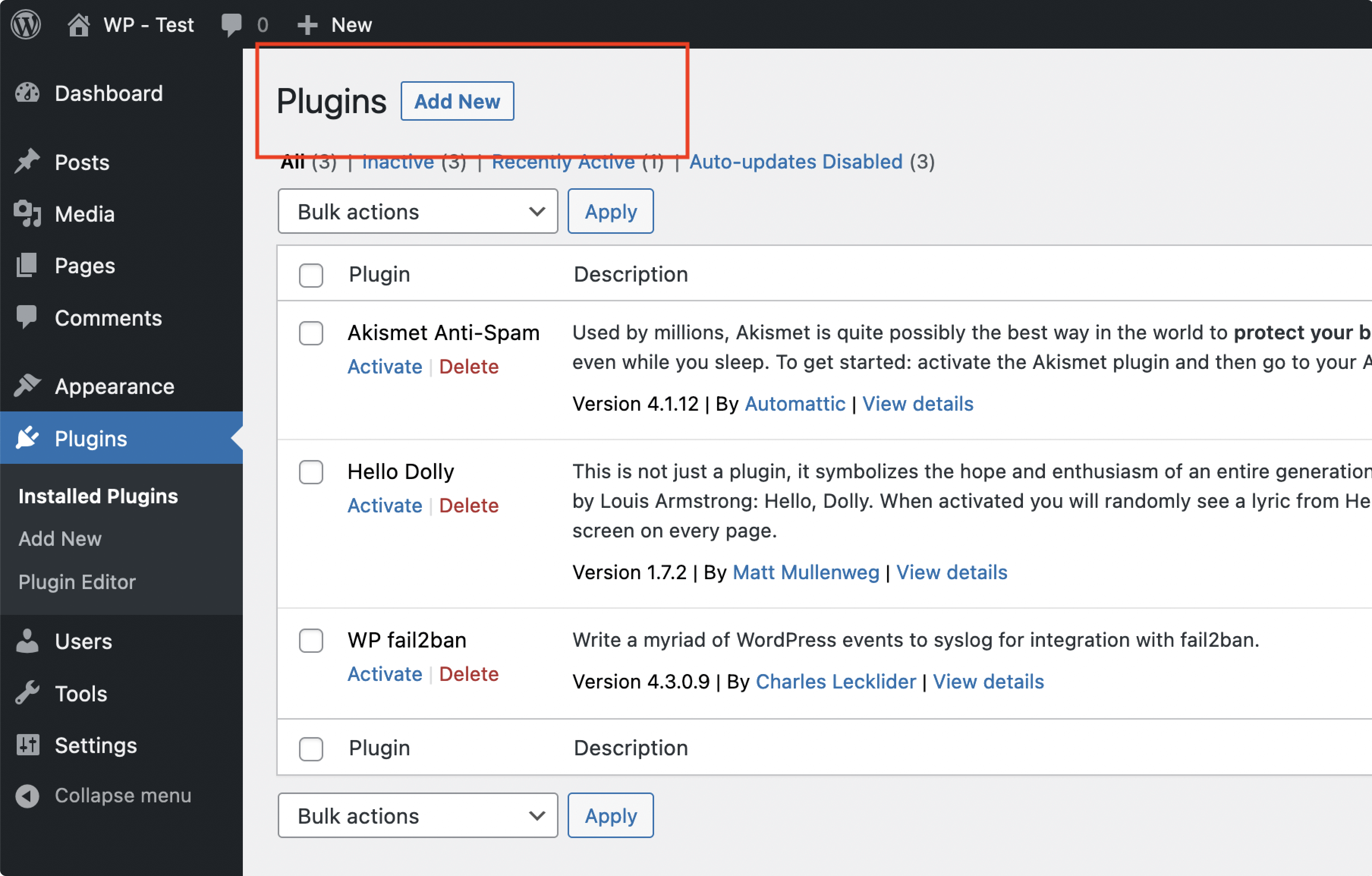 Adding the plugin in WordPress