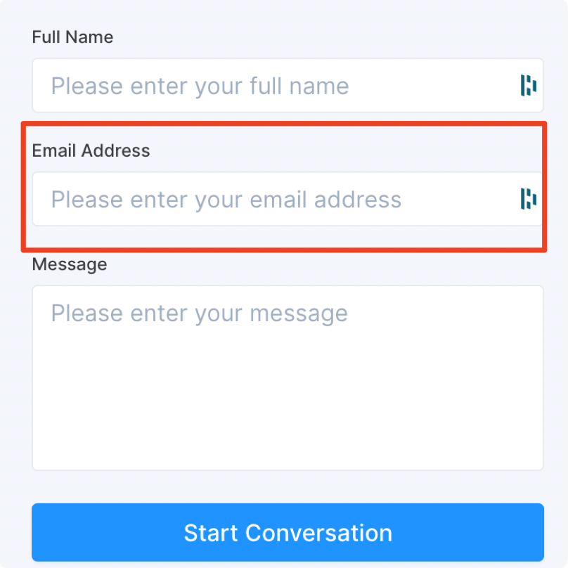Email collection enabled on the website inbox