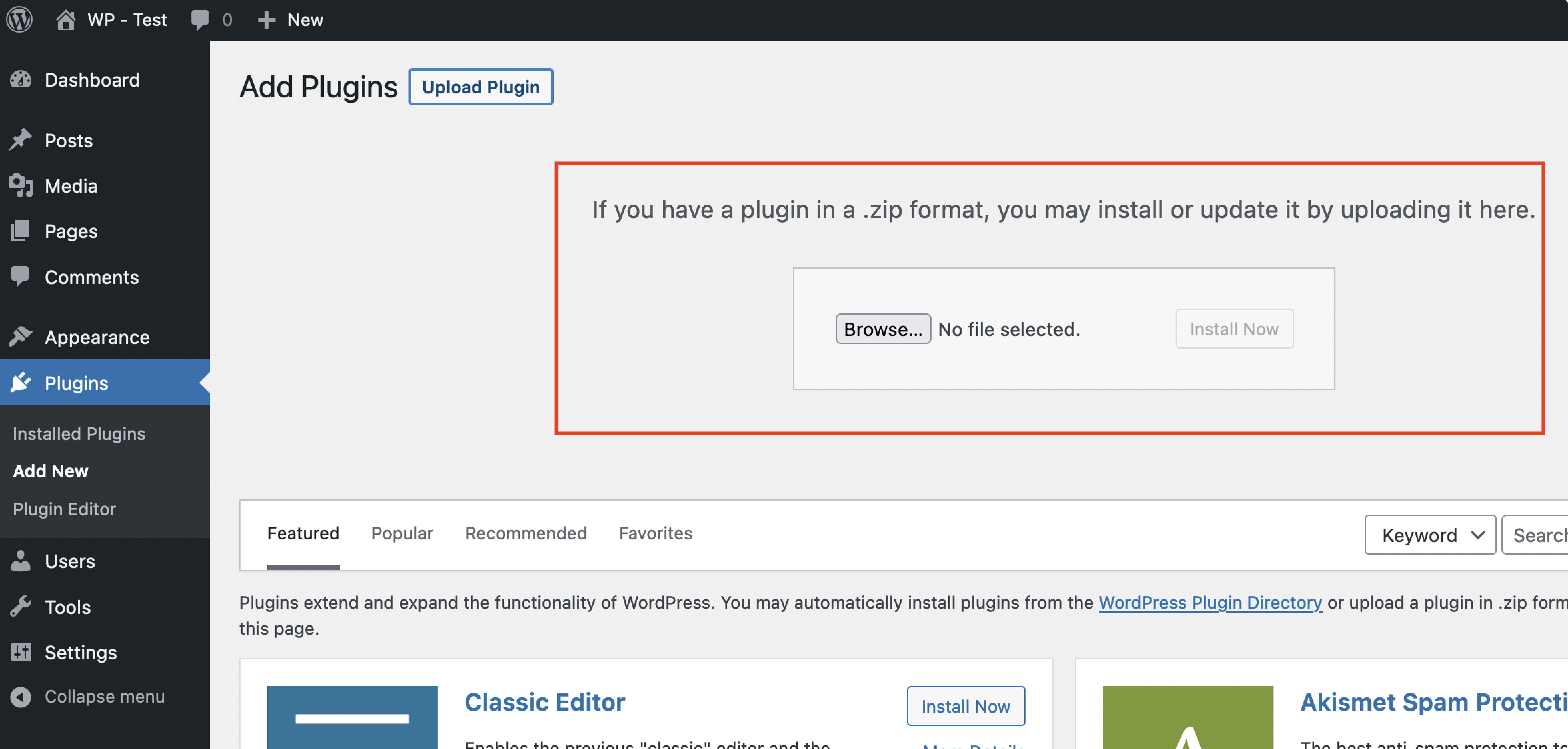 Uploading the ChannelX plugin in WordPress