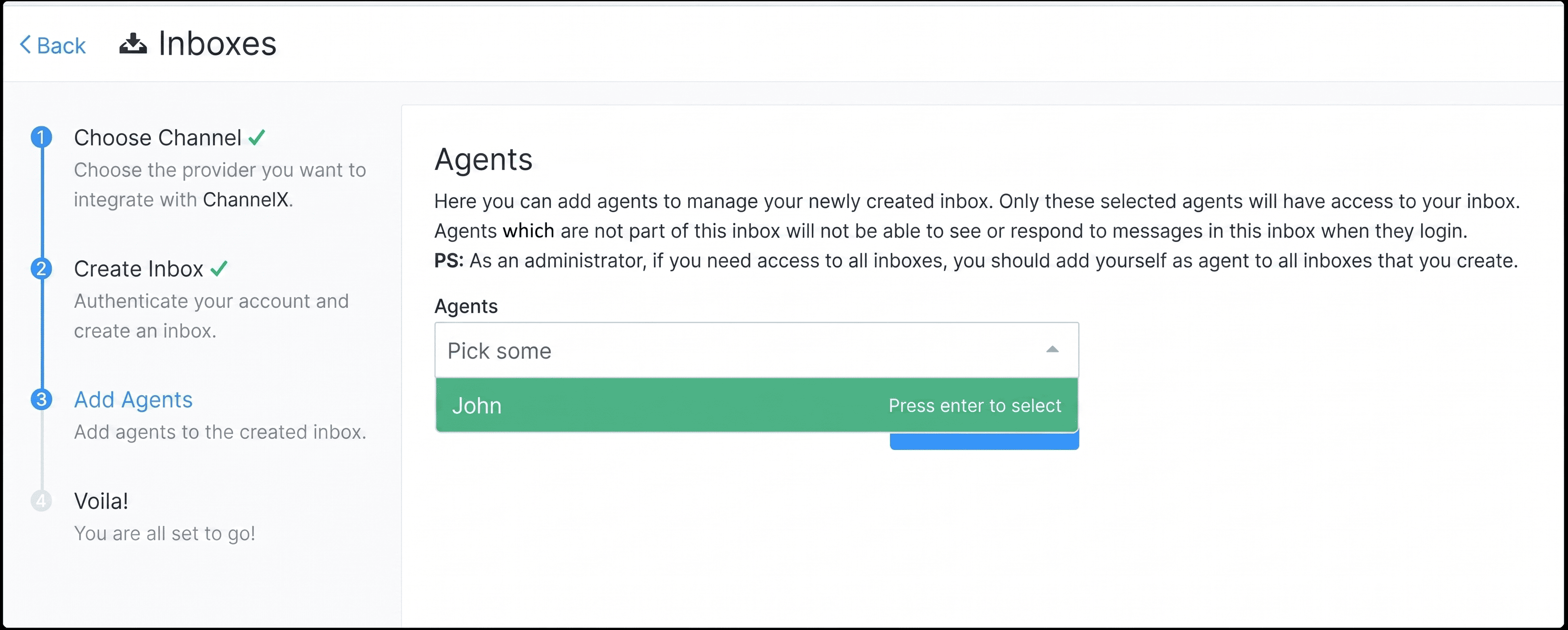 Adding agents to the Microsoft email inbox