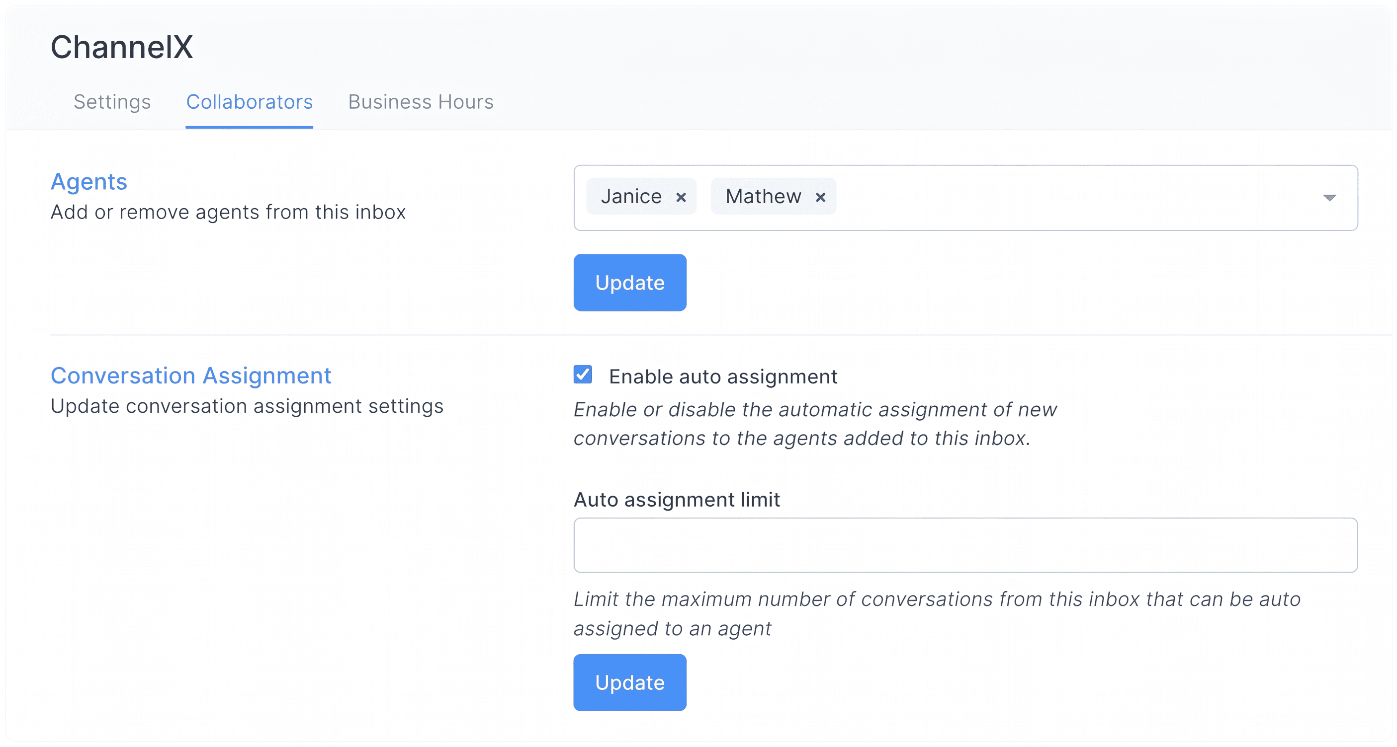 Facebook inbox collaborators tab