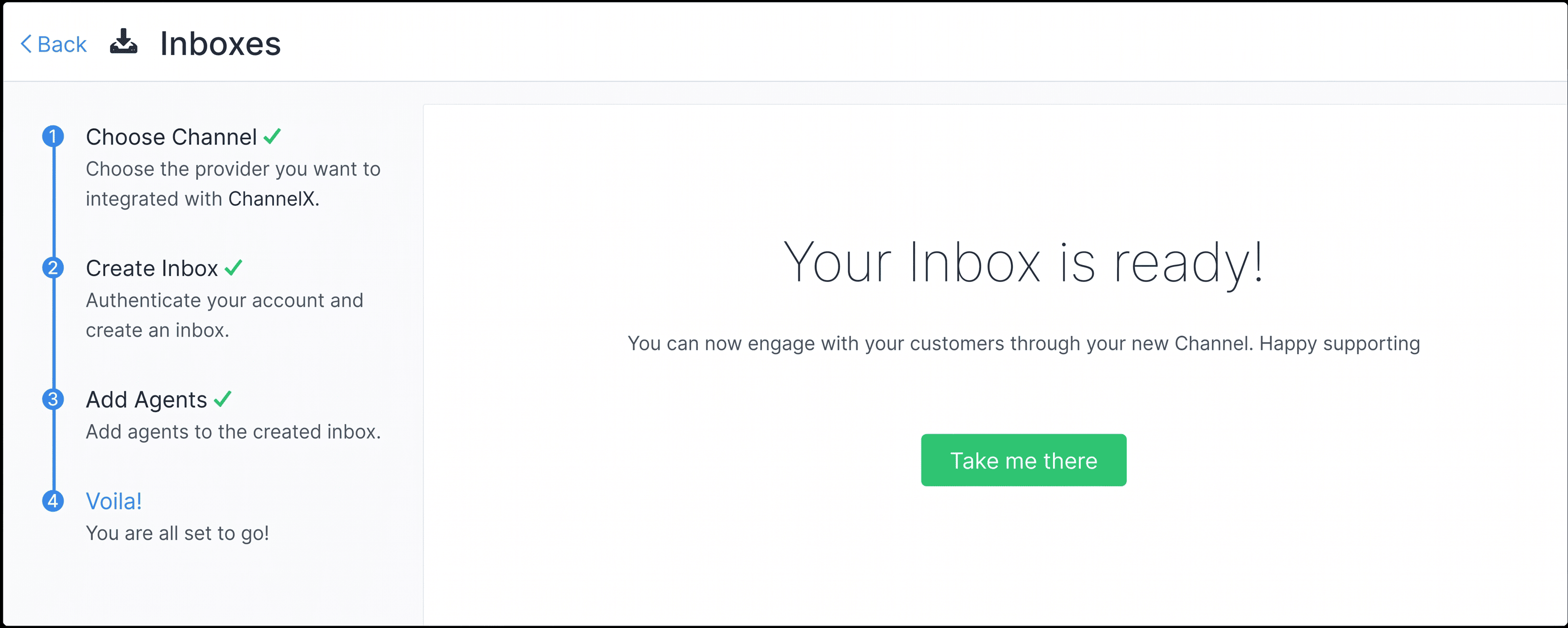 The Facebook Messenger inbox ready in ChannelX
