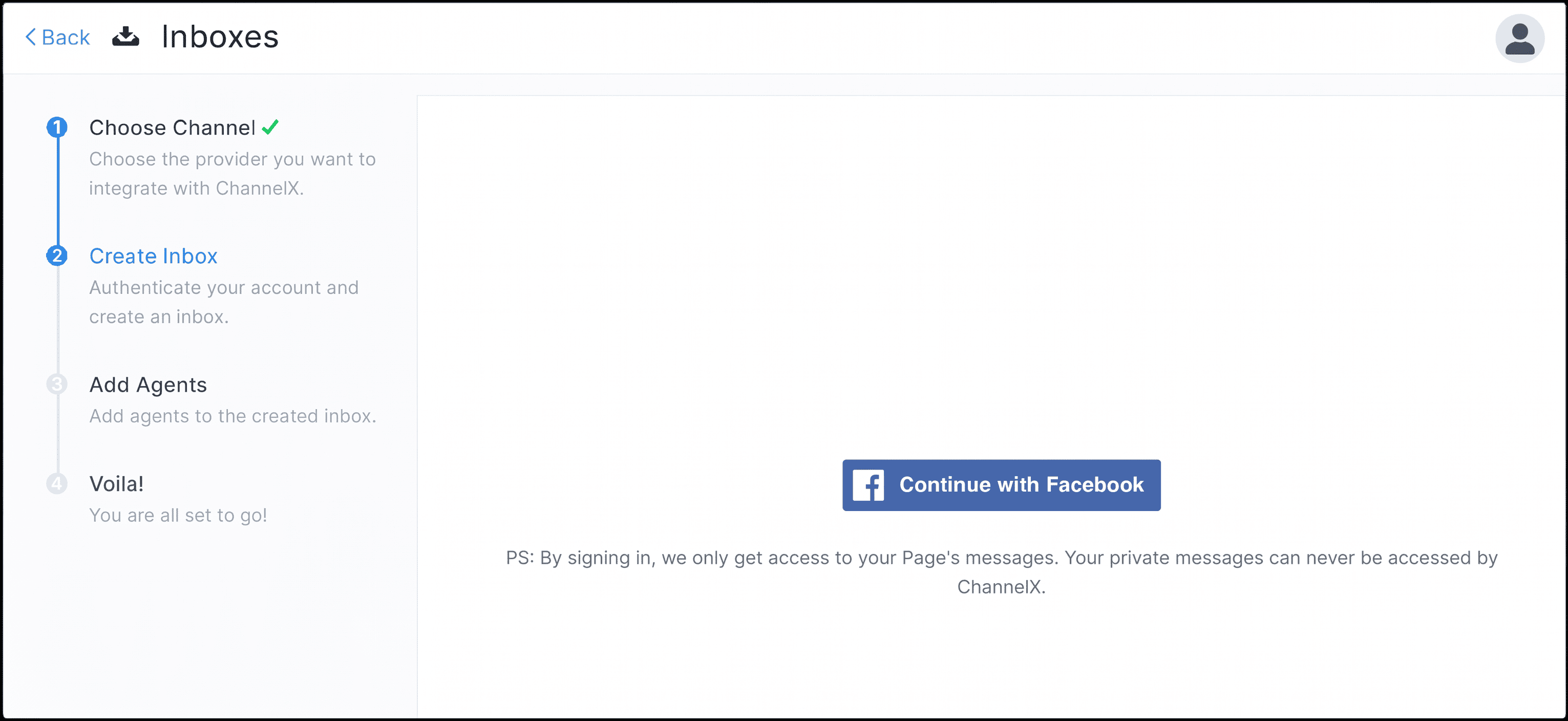 Logging in to Facebook to authenticate ChannelX