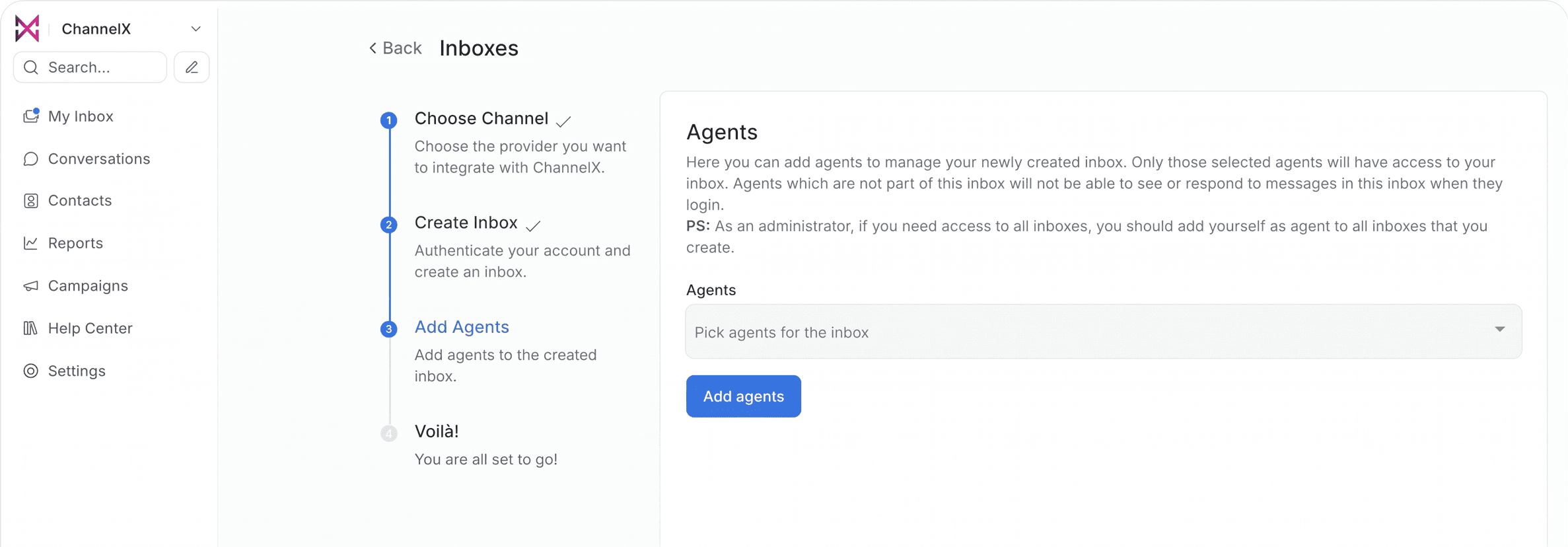 Adding agents to the Instagram inbox