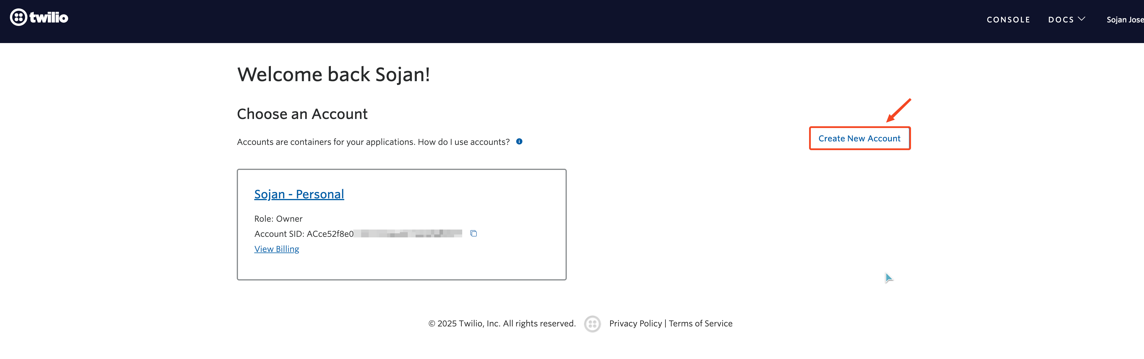 Entering Twilio credentials for WhatsApp in ChannelX
