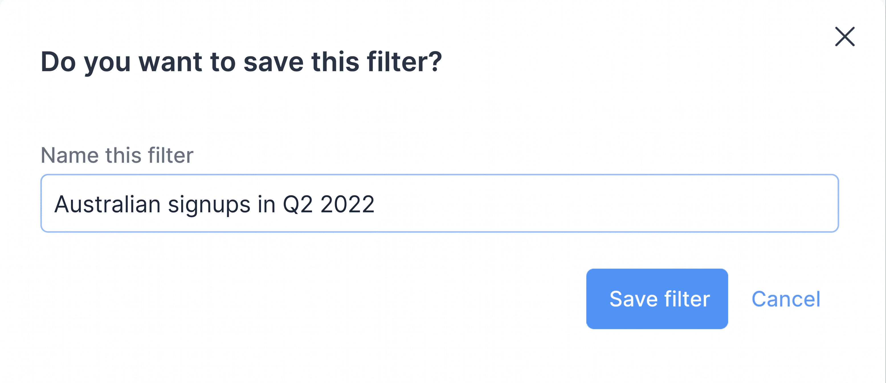 Saving a contact filter as a segment